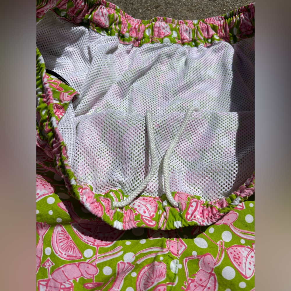 LILLY PULITZER Men’s Shrimp Preppy Pink Green Summer Beach Swim Trunks Size XL - Picture 3 of 8